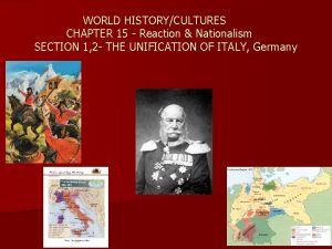 WORLD HISTORYCULTURES CHAPTER 15 Reaction Nationalism SECTION 1