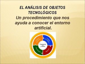 EL ANLISIS DE OBJETOS TECNOLGICOS Un procedimiento que