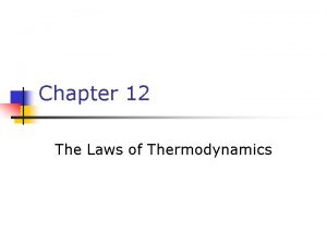 Chapter 12 The Laws of Thermodynamics First Law