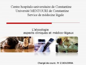 Centre hospitalouniversitaire de Constantine Universit MENTOURI de Constantine