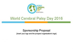 World Cerebral Palsy Day 2016 Sponsorship Proposal insert