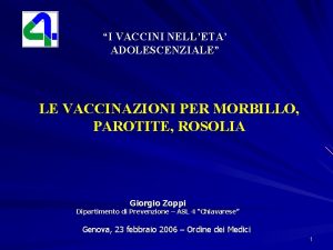 I VACCINI NELLETA ADOLESCENZIALE LE VACCINAZIONI PER MORBILLO