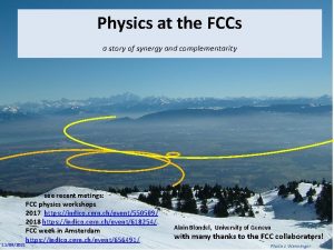 Physics at the FCCs a story of synergy