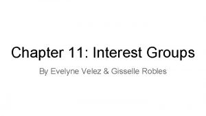 Chapter 11 Interest Groups By Evelyne Velez Gisselle