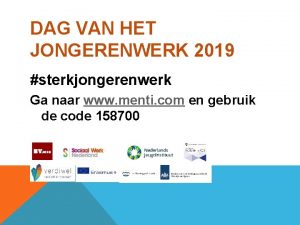 DAG VAN HET JONGERENWERK 2019 sterkjongerenwerk Ga naar