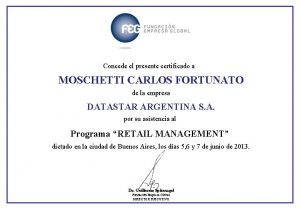 Concede el presente certificado a MOSCHETTI CARLOS FORTUNATO