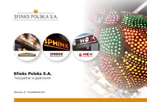 Sfinks Polska S A Twj partner w gastronomii