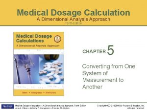 Medical Dosage Calculation A Dimensional Analysis Approach Tenth