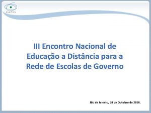 III Encontro Nacional de Educao a Distncia para