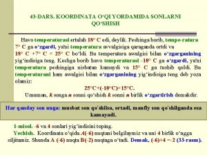 43 DARS KOORDINATA OQI YORDAMIDA SONLARNI QOSHISH Havo