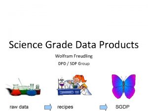 Science Grade Data Products Wolfram Freudling DPD SDP