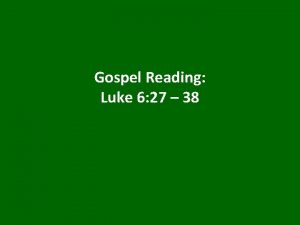 Sunday school lesson luke 6 27-38