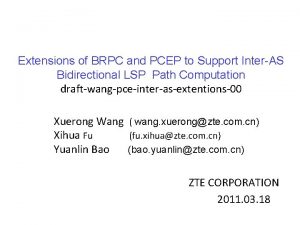 Extensions of BRPC and PCEP to Support InterAS