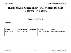 Mar 2017 doc IEEE 802 11 170515 r