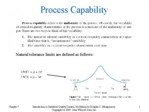 Natural tolerance limits in quality control