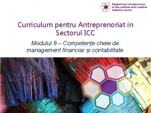 Curriculum pentru Antreprenoriat in Sectorul ICC Modulul 8