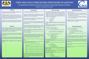 CROP AND YIELD FORECASTING PROCEDURE IN LESOTHO BY
