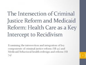 The Intersection of Criminal Justice Reform and Medicaid