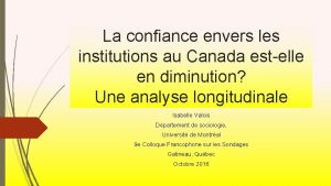 La confiance envers les institutions au Canada estelle