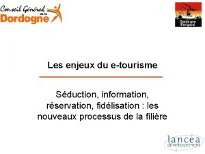 Les enjeux du etourisme Sduction information rservation fidlisation