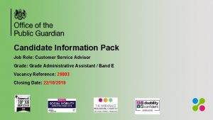 Candidate Information Pack Job Role Customer Service Advisor