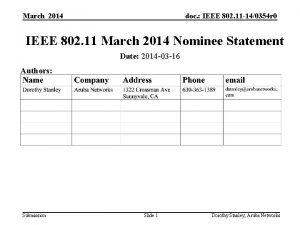 March 2014 doc IEEE 802 11 140354 r