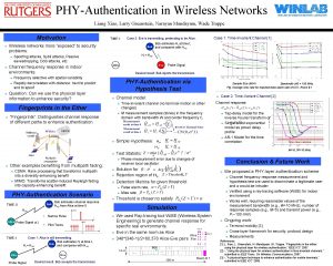 PHYAuthentication in Wireless Networks Liang Xiao Larry Greenstein