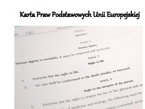 Karta Praw Podstawowych Unii Europejskiej Artyku 6 Traktatu