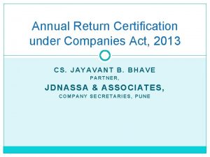 Annual Return Certification under Companies Act 2013 CS