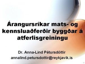 rangursrkar mats og kennsluaferir byggar atferlisgreiningu Dr AnnaLind