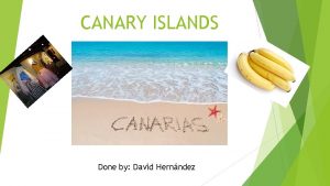 CANARY ISLANDS Done by David Hernndez CANARY ISLANDS