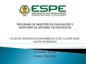 PROGRAMA DE MAESTRA EN EVALUACIN Y AUDITORA DE