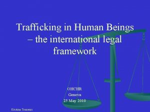 Trafficking in Human Beings the international legal framework