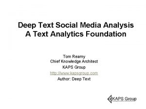 Deep Text Social Media Analysis A Text Analytics