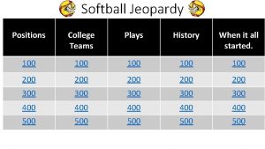 Softball jeopardy questions
