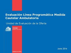 Evaluacin Lnea Programtica Medida Cautelar Ambulatoria Unidad de