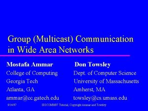 Group Multicast Communication in Wide Area Networks Mostafa