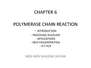 CHAPTER 6 POLYMERASE CHAIN REACTION INTRODUCTION PROCESSES INVOLVED