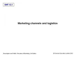 Marketing channel structures