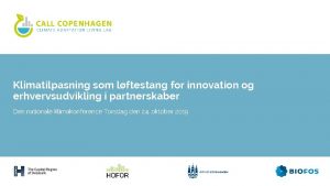 Klimatilpasning som lftestang for innovation og erhvervsudvikling i