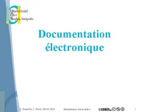 Documentation lectronique E Beauville C Pierre fvrier 2014