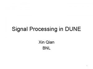 Signal Processing in DUNE Xin Qian BNL 1