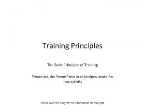 Training Principles The Basic Principles of Training Please