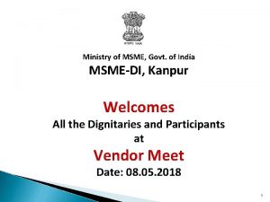 Ministry of MSME Govt of India MSMEDI Kanpur
