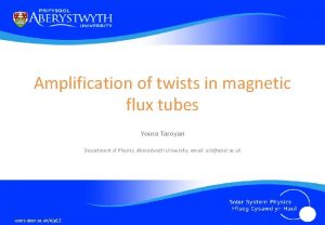 Amplification of twists in magnetic flux tubes Youra
