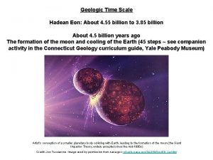 Geologic Time Scale Hadean Eon About 4 55