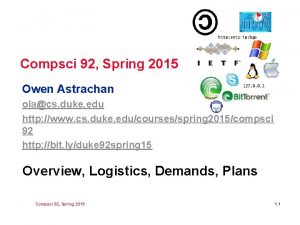 Compsci 92 Spring 2015 Owen Astrachan olacs duke