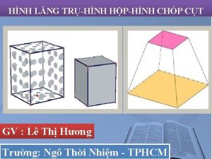 HNH LNG TRHNH HPHNH CHP CT GV L