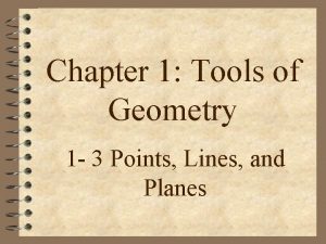 Chapter 1 Tools of Geometry 1 3 Points