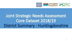 Joint Strategic Needs Assessment Core Dataset 201819 District
